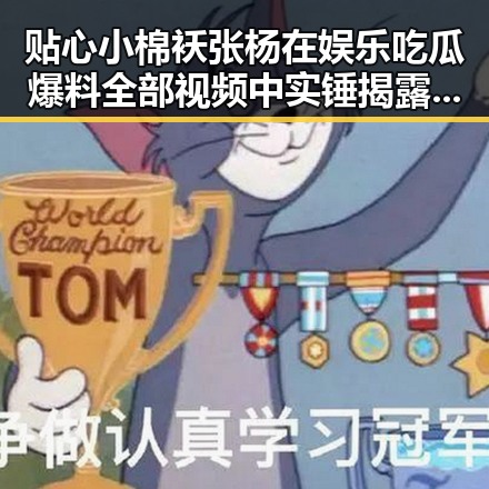 贴心小棉袄张杨在娱乐吃瓜爆料全部视频中实锤揭露明星内幕